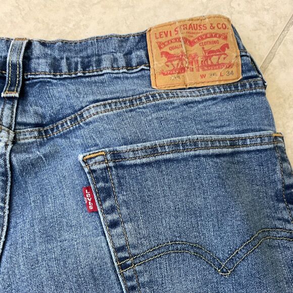 Levi's 514 Jeans Men's 36x34 Straight Leg Medium Wash Blue Stretch Denim - Picture 5 of 14